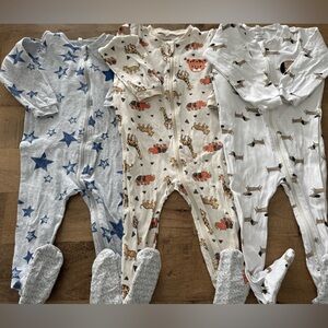Pekkle bundle 3 novelty print pyjamas footies unisex size 18 months